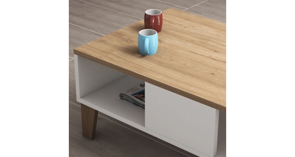 Konferenční stolek ČESTMÍR, dub/bílá