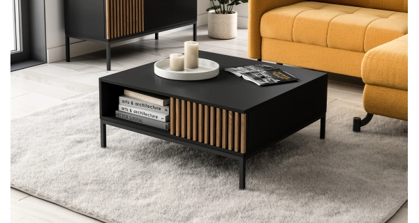 Konferenční stolek CHRISTOBEL, černý mat/dub artisan