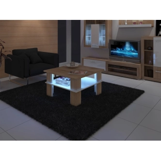 Konferenční stolek DARGANATA A, dub sonoma/bílý lesk, 5 let záruka