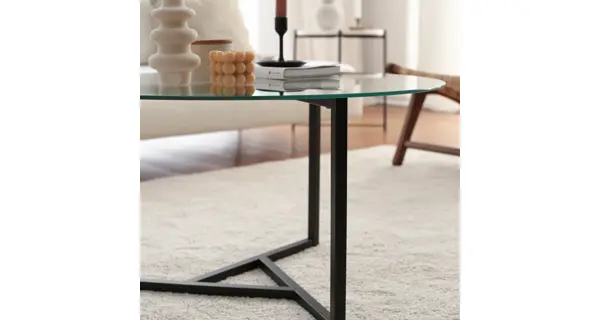 Konferenční stolek DARIEL, černá/transparentní sklo