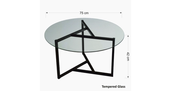 Konferenční stolek DARIEL, černá/transparentní sklo
