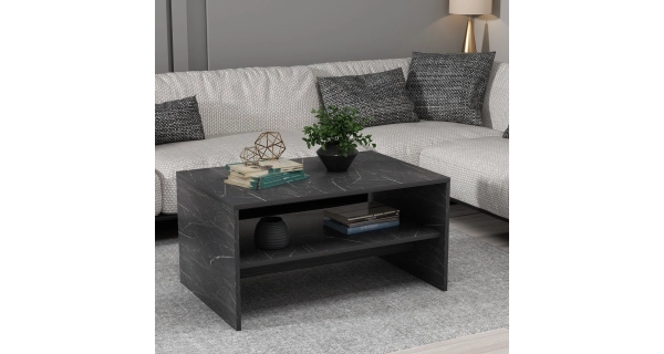 Konferenční stolek DARNIL, černý mramor