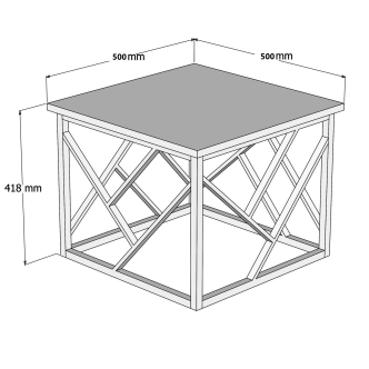 Konferenční stolek DEVERA, bílá/kov