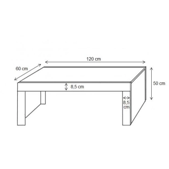 Konferenční stolek DEVIN, bílý mat/bílý lesk