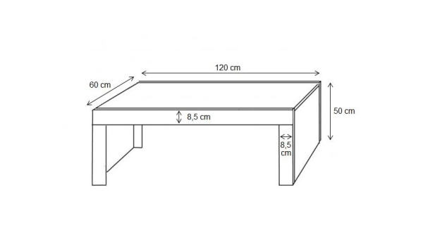 Konferenční stolek DEVIN, bílý mat/bílý lesk