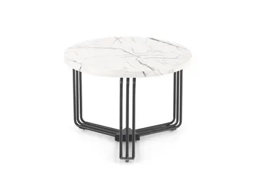 Konferenční stolek DILMA-M, bílý mramor/černá