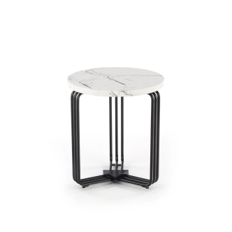 Konferenční stolek DILMA-S, bílý mramor/černá