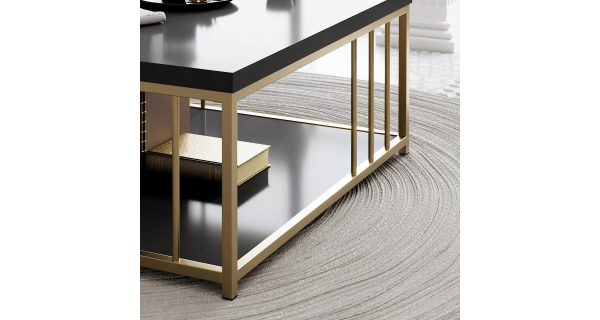 Konferenční stolek DISTLER, antracit/zlatá