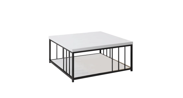 Konferenční stolek DISTLER, bílá/černá