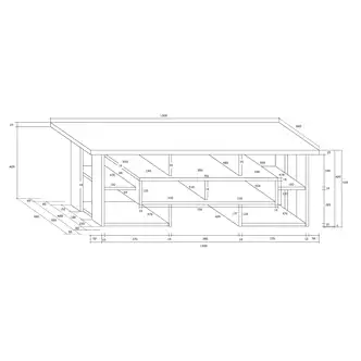 Konferenční stolek DORINDA typ 1, dub sonoma/bílá, 5 let záruka