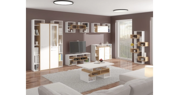 Konferenční stolek DORINDA typ 2, dub artisan/bílá, 5 let záruka