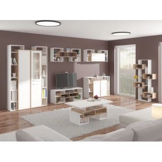 Konferenční stolek DORINDA typ 2, dub sonoma/bílá, 5 let záruka