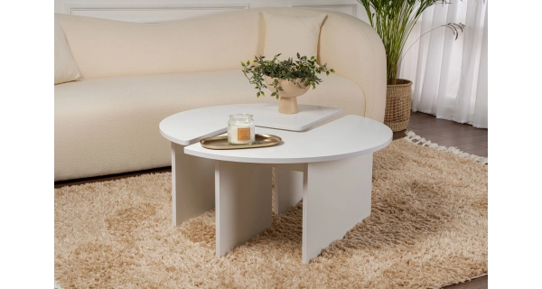 Konferenční stolek DRIVER, bílá