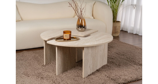 Konferenční stolek DRIVER, travertin