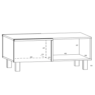 Konferenční stolek DZENGAL 2D, craft tobaco/bílá, 5 let záruka