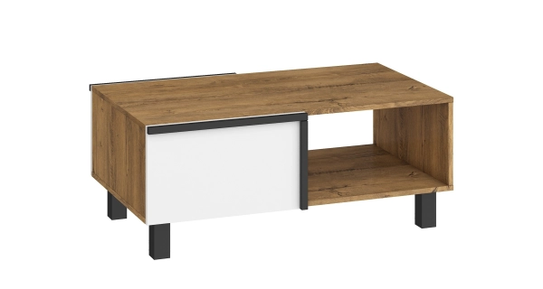 Konferenční stolek DZENGAL 2D, dub burgundský/bílá, 5 let záruka