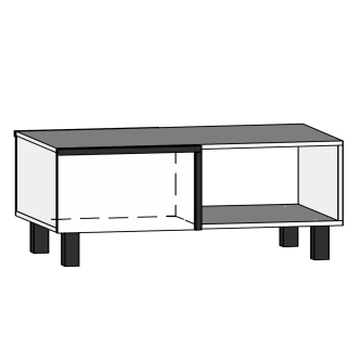 Konferenční stolek DZENGAL 2D, dub burgundský/bílá, 5 let záruka