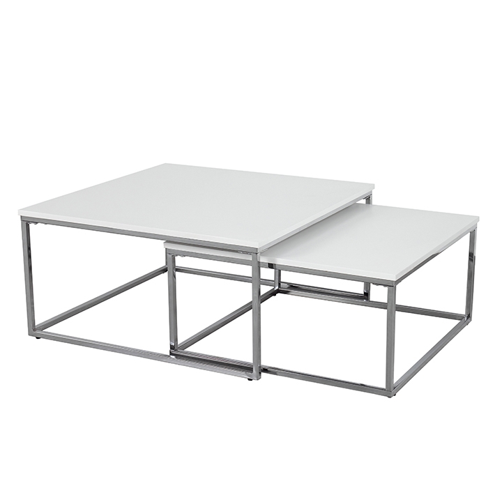 Levně Konferenční stolek RISOP, chrom/bílý mat
