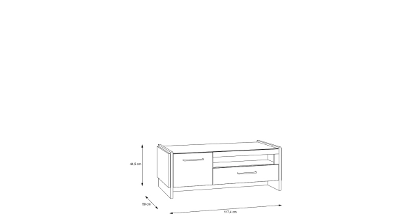 Konferenční stolek EVIA, dub waterford/černá, 5 let záruka