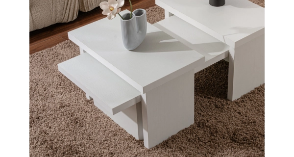 Konferenční stolek FENLEM, bílé dřevo