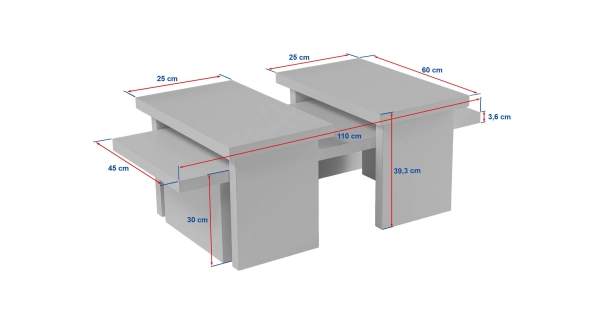 Konferenční stolek FENLEM, černé dřevo