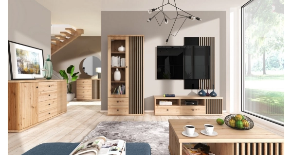 Konferenční stolek FRAGILIS 1S, dub artisan/černá