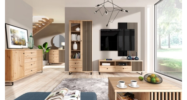 Konferenční stolek FRAGILIS 1S, dub artisan/černá