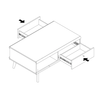 Konferenční stolek FURY, dub riviera/bílá