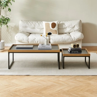 Konferenční stolek GARLEMXER I, 100x60, divoký dub, černý kov