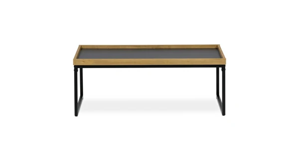 Konferenční stolek GARLEMXER I, 100x60, divoký dub, černý kov