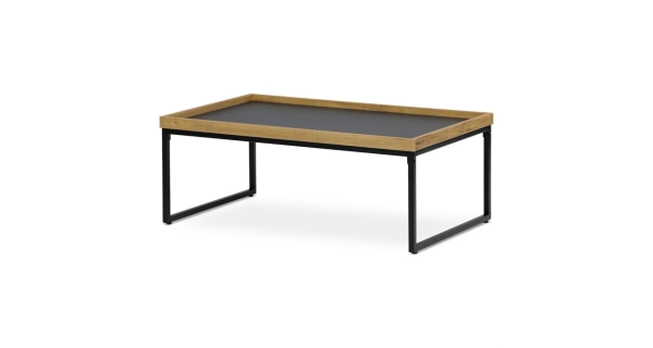 Konferenční stolek GARLEMXER I, 100x60, divoký dub, černý kov