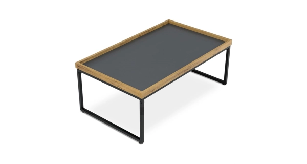 Konferenční stolek GARLEMXER I, 100x60, divoký dub, černý kov