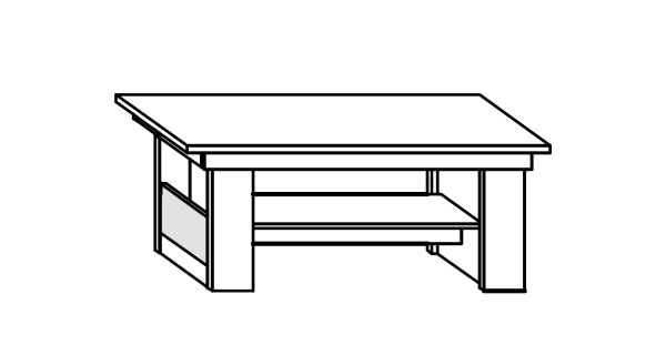 Konferenční stolek GATTON, craft zlatý/craft bílý, 5 let záruka