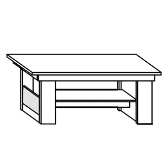 Konferenční stolek GATTON, dub sonoma/bílý lesk