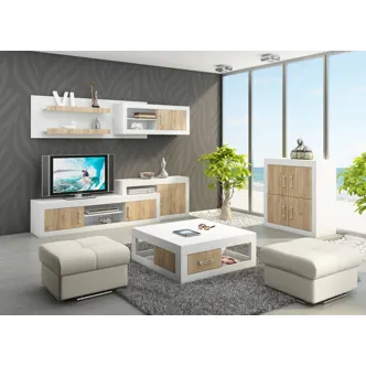 Konferenční stolek GOUDINI, craft bílý/craft zlatý