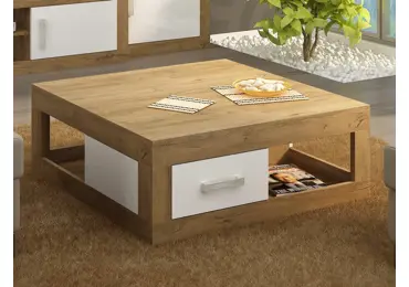 Konferenční stolek GOUDINI, dub burgundský/bílý lesk