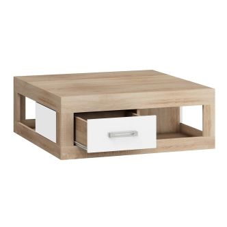 Konferenční stolek GOUDINI, dub sonoma/bílý lesk, 5 let záruka