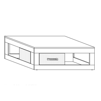 Konferenční stolek GOUDINI, dub sonoma/bílý lesk, 5 let záruka