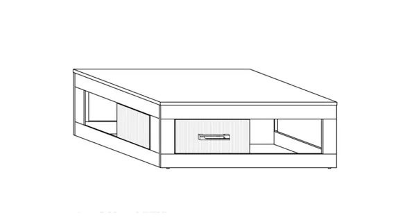 Konferenční stolek GOUDINI, dub sonoma/bílý lesk