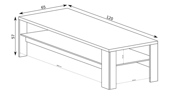 Konferenční stolek IPPOLITO 2, dub hickory