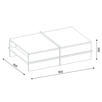 Konferenční stolek JEFERY, bílá/vlašský ořech