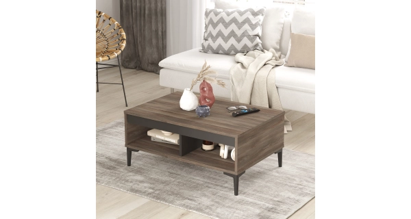 Konferenční stolek JERLAN, vlašský ořech/antracit