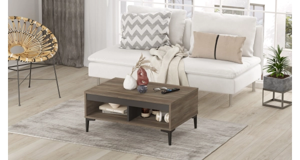 Konferenční stolek JERLAN, vlašský ořech/antracit