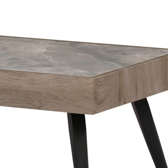 Konferenční stolek JERLOR, šedý mramor/černý