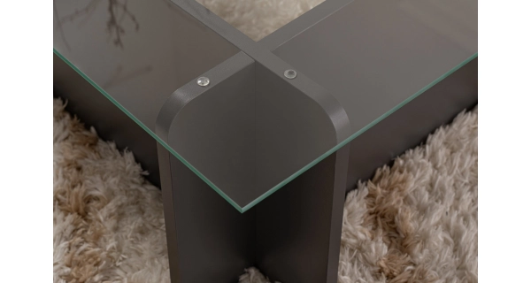 Konferenční stolek JERTRE, antracit/sklo