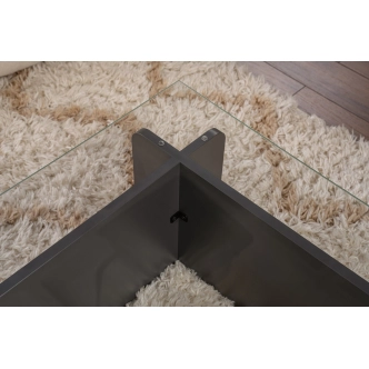 Konferenční stolek JERTRE, antracit/sklo