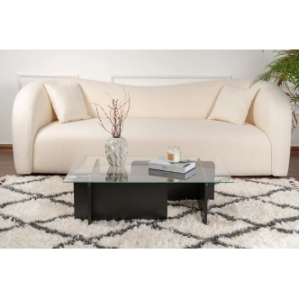 Konferenční stolek JERTRE, černé dřevo/sklo