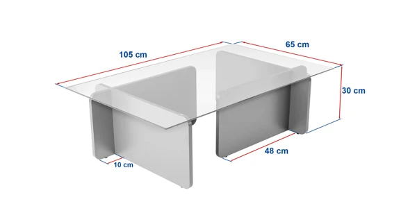 Konferenční stolek JERTRE, dub medový/sklo