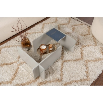 Konferenční stolek JERTRE, šedá/sklo