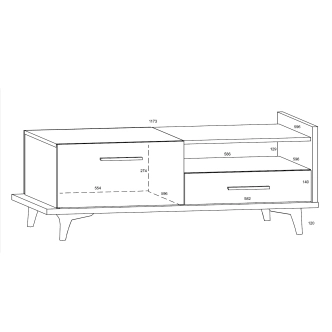 Konferenční stolek KNUT 2D2S, craft zlatý/bílá/černá, 5 let záruka